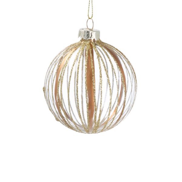 Clear Glass Ball Matt/Spark Stripes